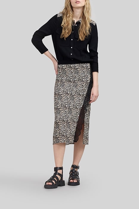 BLACK LENZING™ ECOVERO™ ROCK LEOPARD DETAIL SHIRT 3