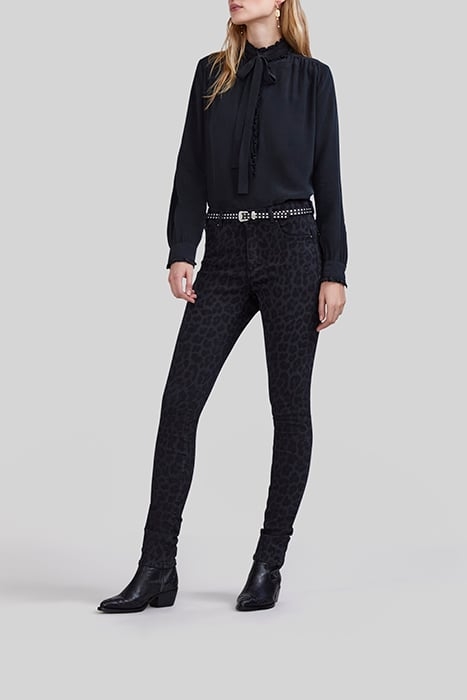 CHARCOAL SLIM JEANS WITH LEOPARD MOTIF 5