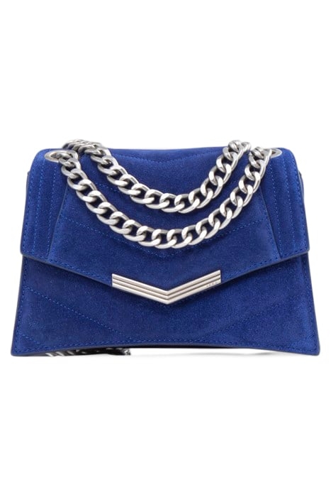 COBALT SUEDE QUILTED BAG 6