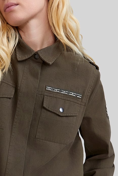 KHAKI COTTON SAFARI JACKET, XL IMAGE BACK 6