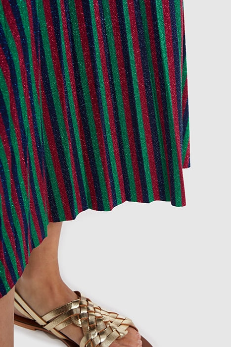 GLITTERY MAGENTA LONG SKIRT WITH COLOURED STRIPES 6