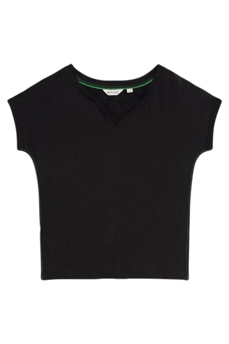 NELLY NOTCH NECK TEE PURE BLACK 4