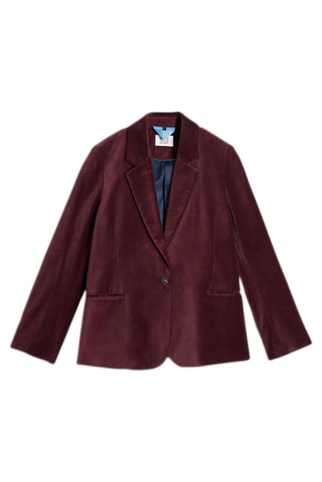 EVELYN VELVET BLAZER DARK PLUM 3
