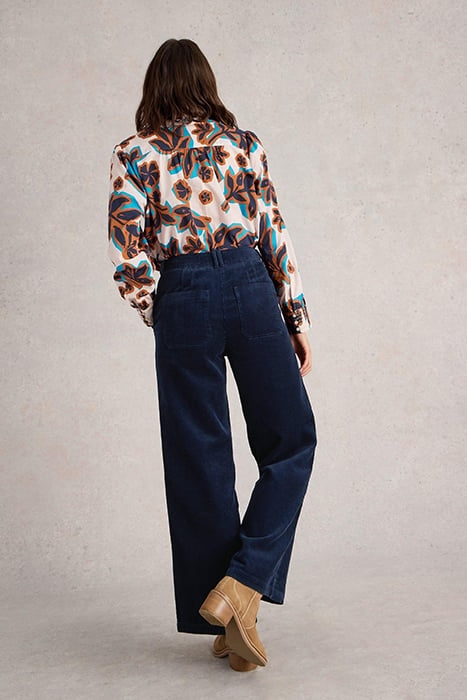 BELLE CORD WIDE LEG TROUSER DARK NAVY 2