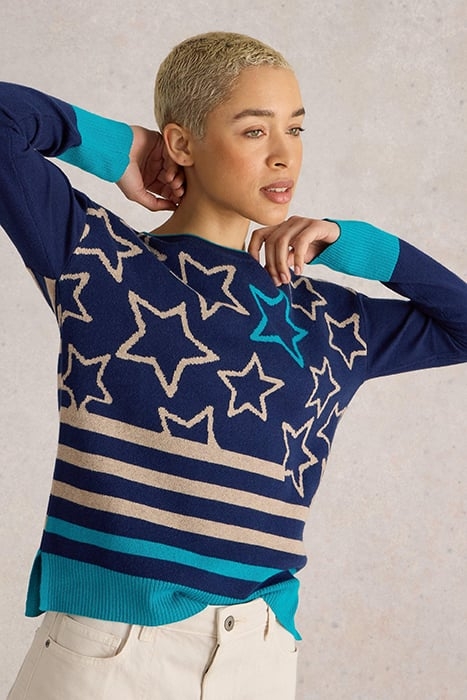 CITY MULTI STAR JUMPER NAVY MULTI 1