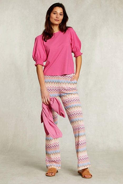 FUSHIA T-SHIRT 3/4 SLEEVES WITH SMOCK PINK 3