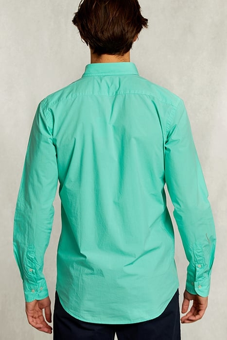 CUSTOM FIT GREEN POPLIN SHIRT 2