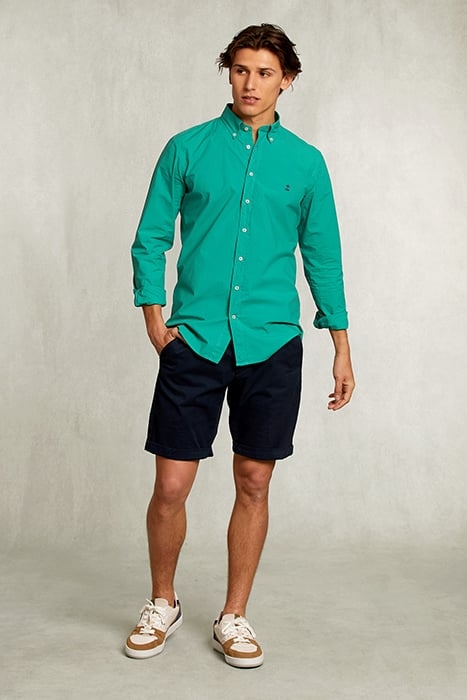 CUSTOM FIT GREEN POPLIN SHIRT 3