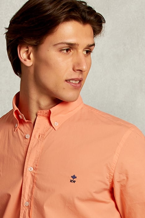 CUSTOM FIT POPLIN SHIRT LOBSTER ORANGE 4
