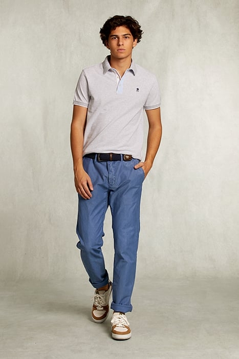 SLIM FIT COTTON CHINO ICONIC BLUE BLUE 3