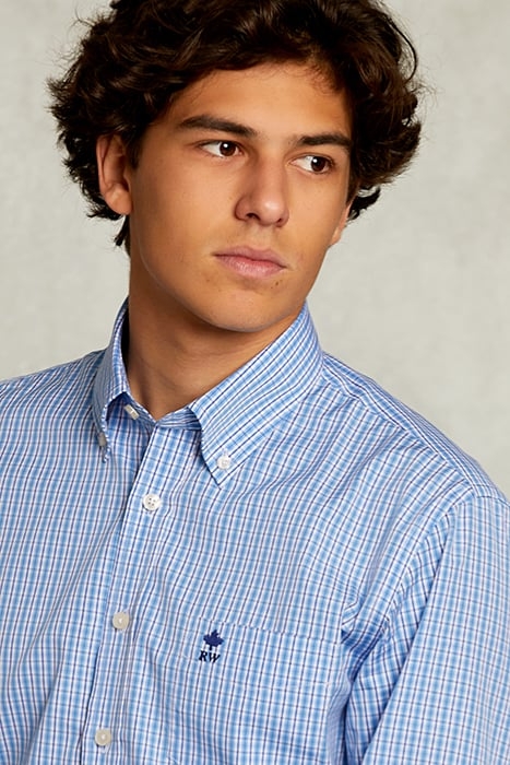 CUSTOM FIT CHECKED SHIRT BLUE/WHITE 4