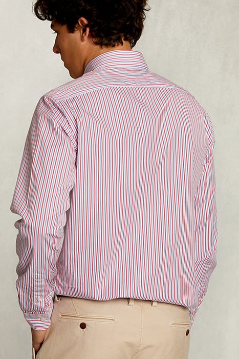 CUSTOM FIT STRIPED SHIRT WITH POCKET BLUE/RED MULTI 2