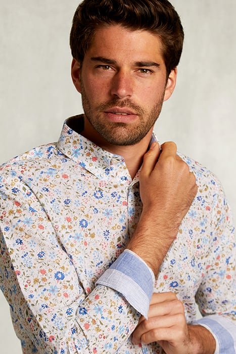 CUSTOM FIT FLORAL SHIRT MULTI WHITE 4