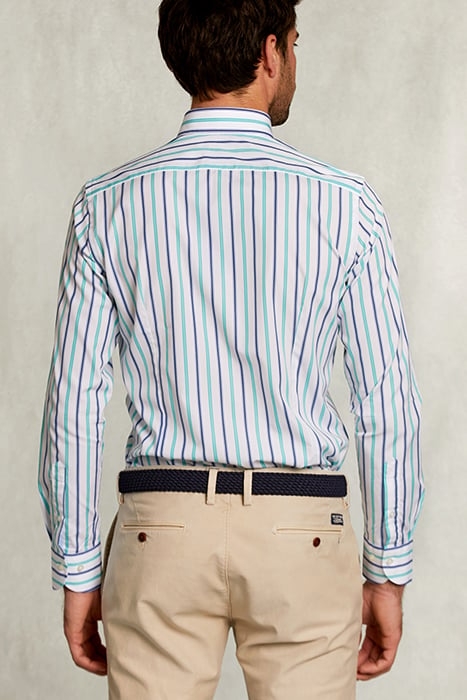 SLIM FIT STRIPED SHIRT GREEN/BLUE GREEN 2