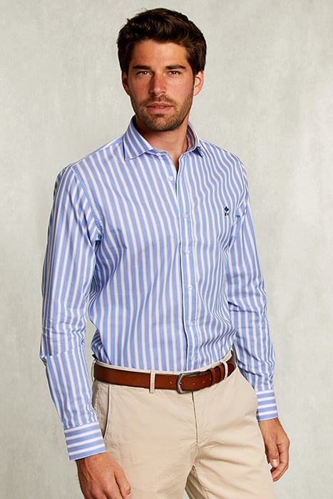 CUSTOM FIT STRIPED SHIRT BLUE/WHITE BLUE 1