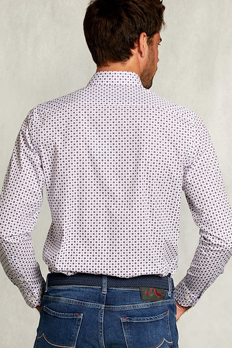 CUSTOM FIT DOTTED SHIRT BLUE/RED WHITE 2