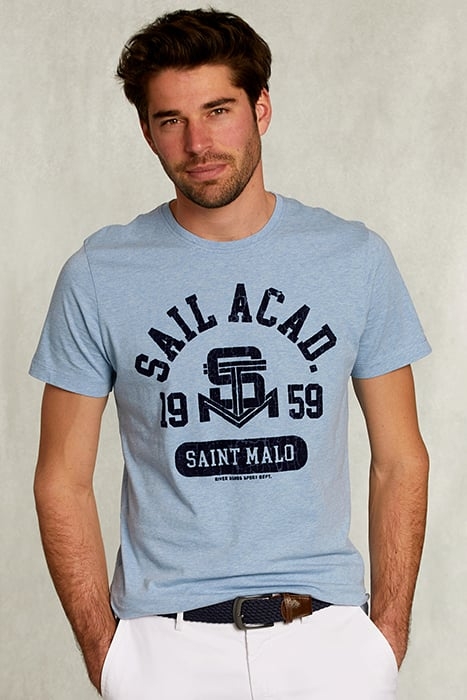 NORMAL FIT BASIC T-SHIRT DARK VICTORIA MIX BLUE 1