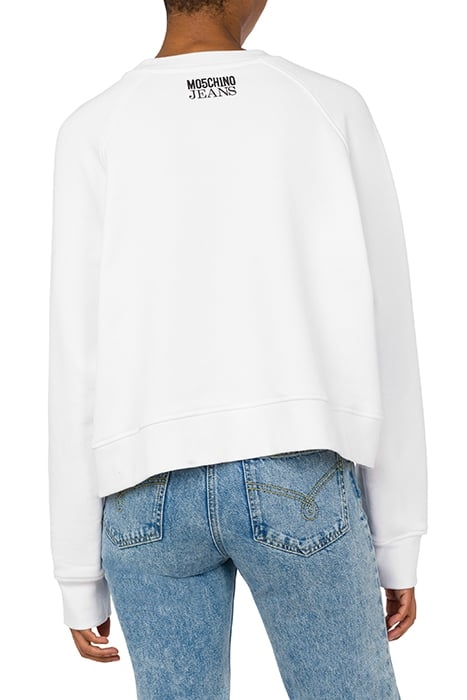 PEACE SYMBOL COTTON SWEATSHIRT WHITE 2