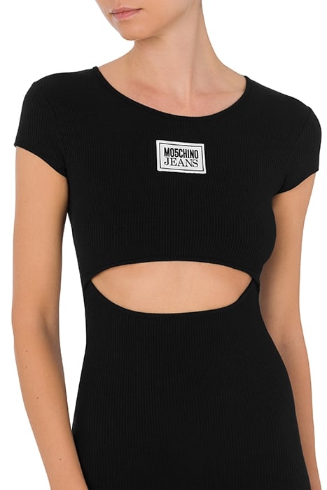 LOGO PATCH COTTON DRESS BLACK 4