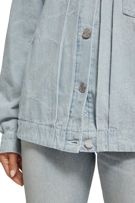 TRUCKER JACKET — INDIGO WAVES JACQUARD INDIGO WAVE JACQUARD 8