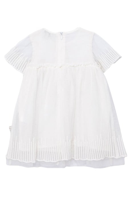 BABY GIRLS’ ECRU OCCASIONWEAR DRESS WITH EMBROIDERED TULLE 2