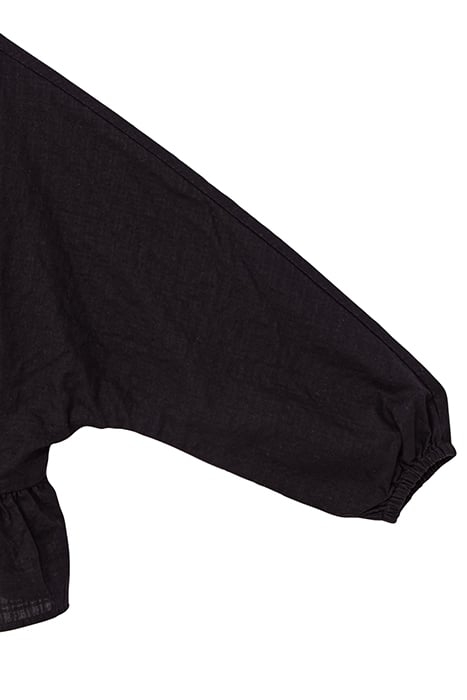 GIRLS’ BLACK BUTTONED WIDE BLOUSE WITH PEPLUM 5