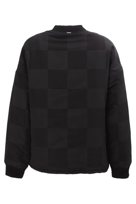 GIRLS' BLACK PADDED JACKET WITH TONE-ON-TONE CHECKERBOARD 2