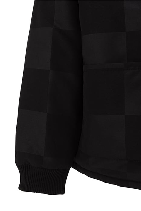 GIRLS' BLACK PADDED JACKET WITH TONE-ON-TONE CHECKERBOARD 5