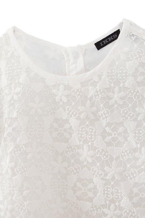 GIRLS’ OFF-WHITE BLOUSE WITH EMBROIDERED LACE 3
