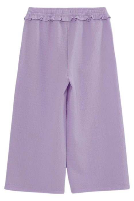 GIRLS’ LILAC TEXTURED FABRIC FLOWING WIDE TROUSERS 2