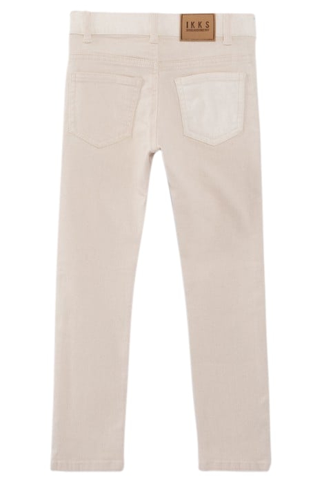 BOYS’ BEIGE SLIM JEANS WITH MIXED PRINT AND EMBROIDERY 2