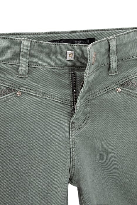 GIRLS' KHAKI 7/8 FLARED JEANS WITH FRINGED CUFFS 4