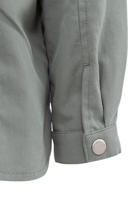 GIRLS' KHAKI ORGANIC COTTON PARKA, EMBROIDERED SLOGAN BACK 6