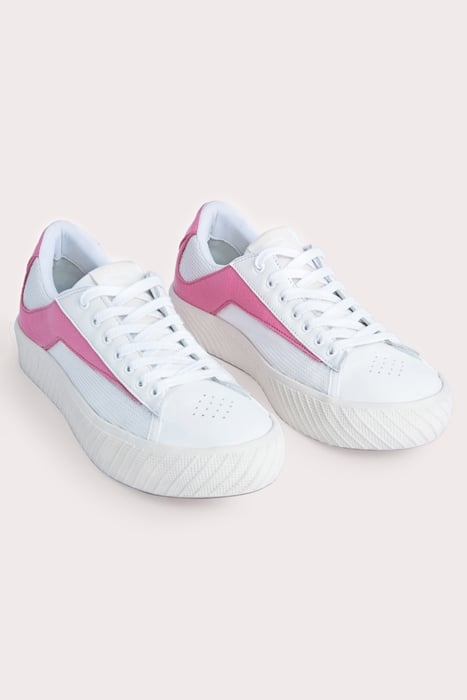 RODINA WHITE AND PASTEL PINK GRAINED LEATHER WHITE AND PASTE 3