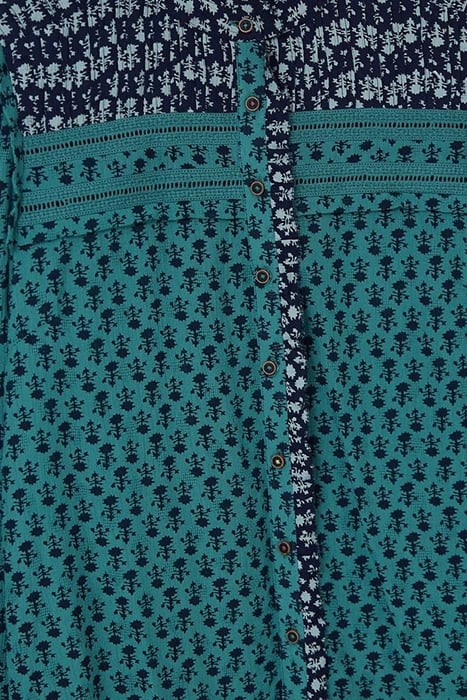 MABEL MIXED PRINT SHIRT TEAL MULTI 4