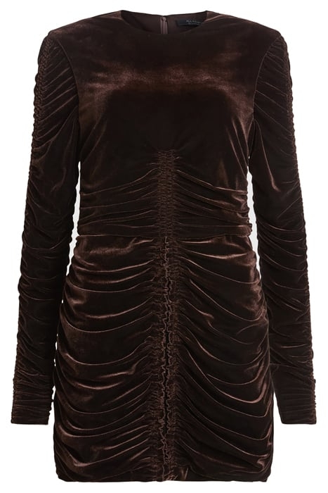 ERIS VELVET DRESS RICH BROWN 4