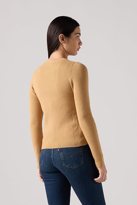 RIB CREW SWEATER TAN RIB 2