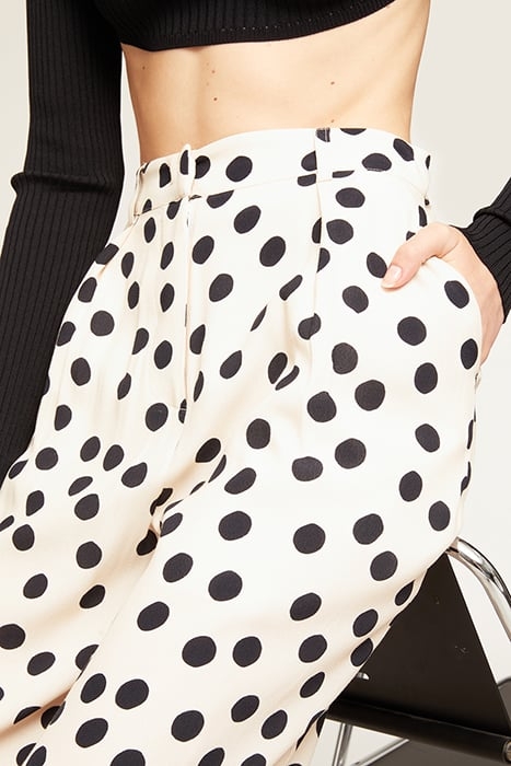WIDE POLKA DOT SATIN TROUSERS NATURAL 5