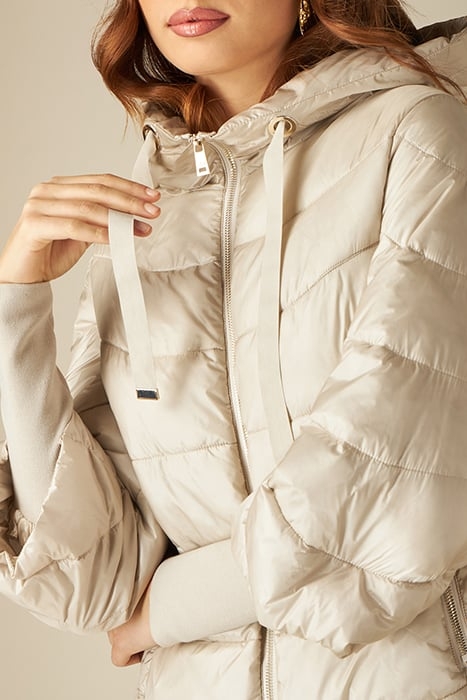 ECO-FRIENDLY DOWN JACKET WITH DETACHABLE ARM WARMERS BEIGE 5