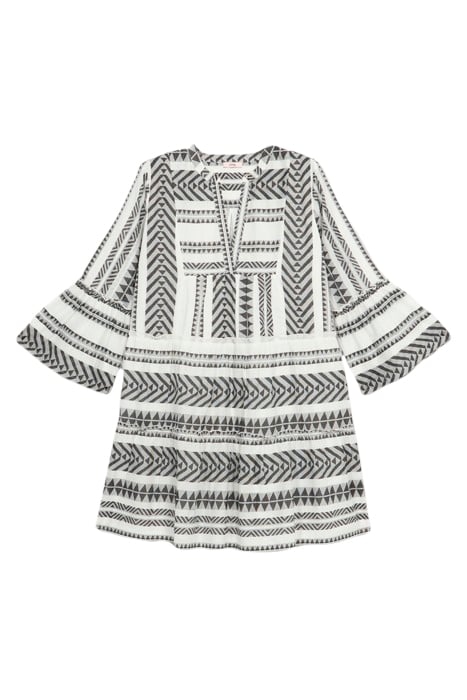 SHORT FLARED COTTON DRESS WHITE 3