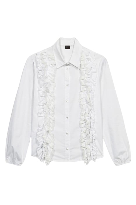 POPLIN SHIRT WITH RUCHING AND LACE WHITE 3