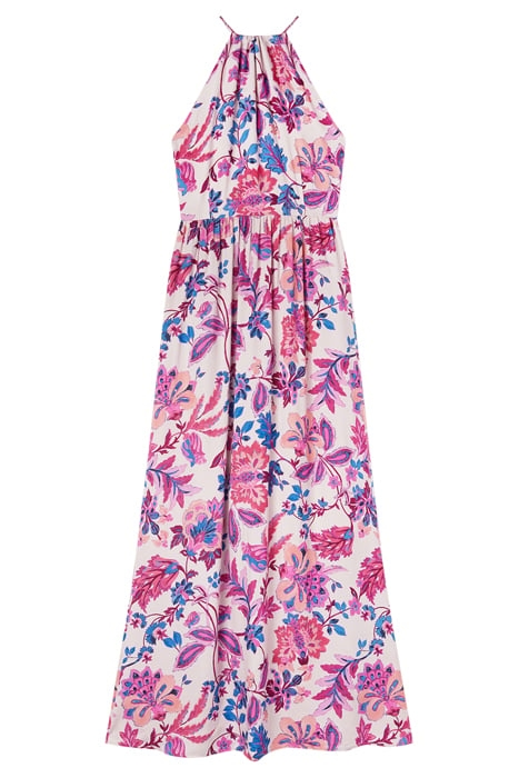 FLORAL PATTERN HALTERNECK DRESS RED 3