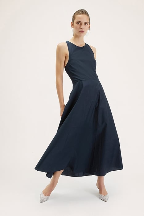 LONG DRESS WITH BACK CROSSOVER BLUE 4