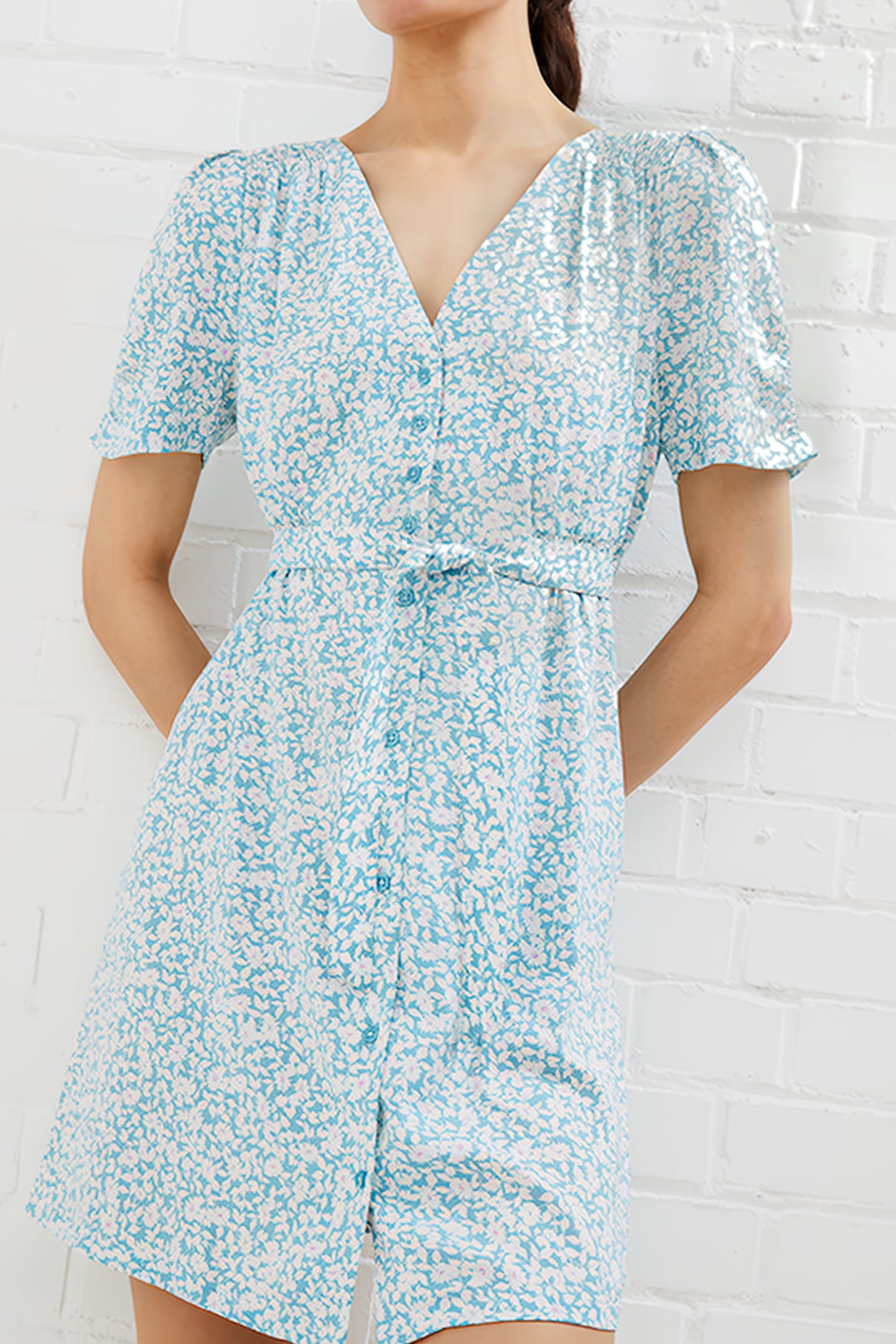 BREYA BUTTON MIDI DRESS STILLWATER 4