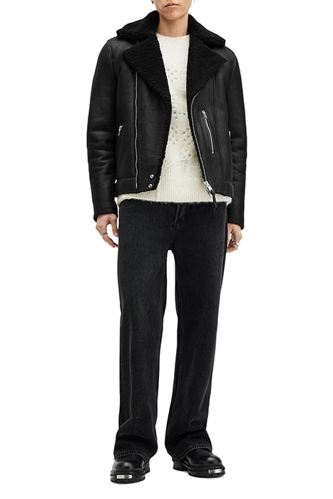 XENA SHEARLING BIKER BLACK/BLACK 3