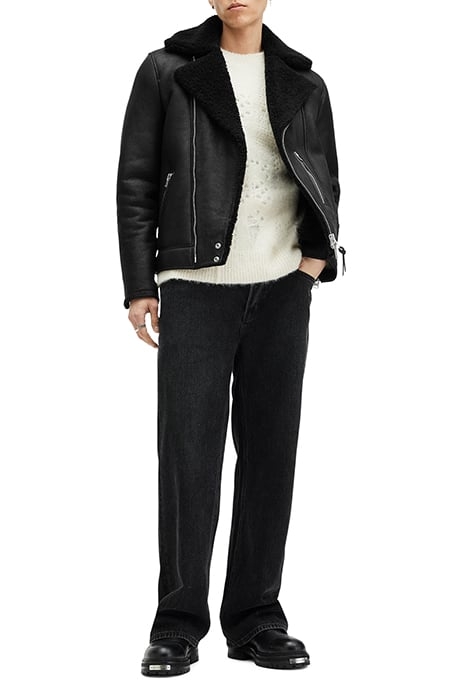 XENA SHEARLING BIKER BLACK/BLACK 5