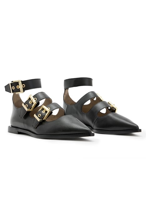 SUSAN BUCKLE SHOE BLACK/WARM BRASS 3