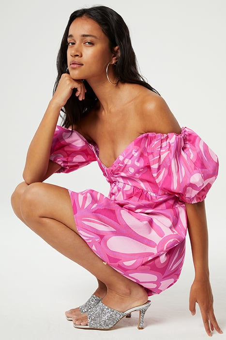 REGINA SHORT DRESS HOT PINK/PINK ROSE 4