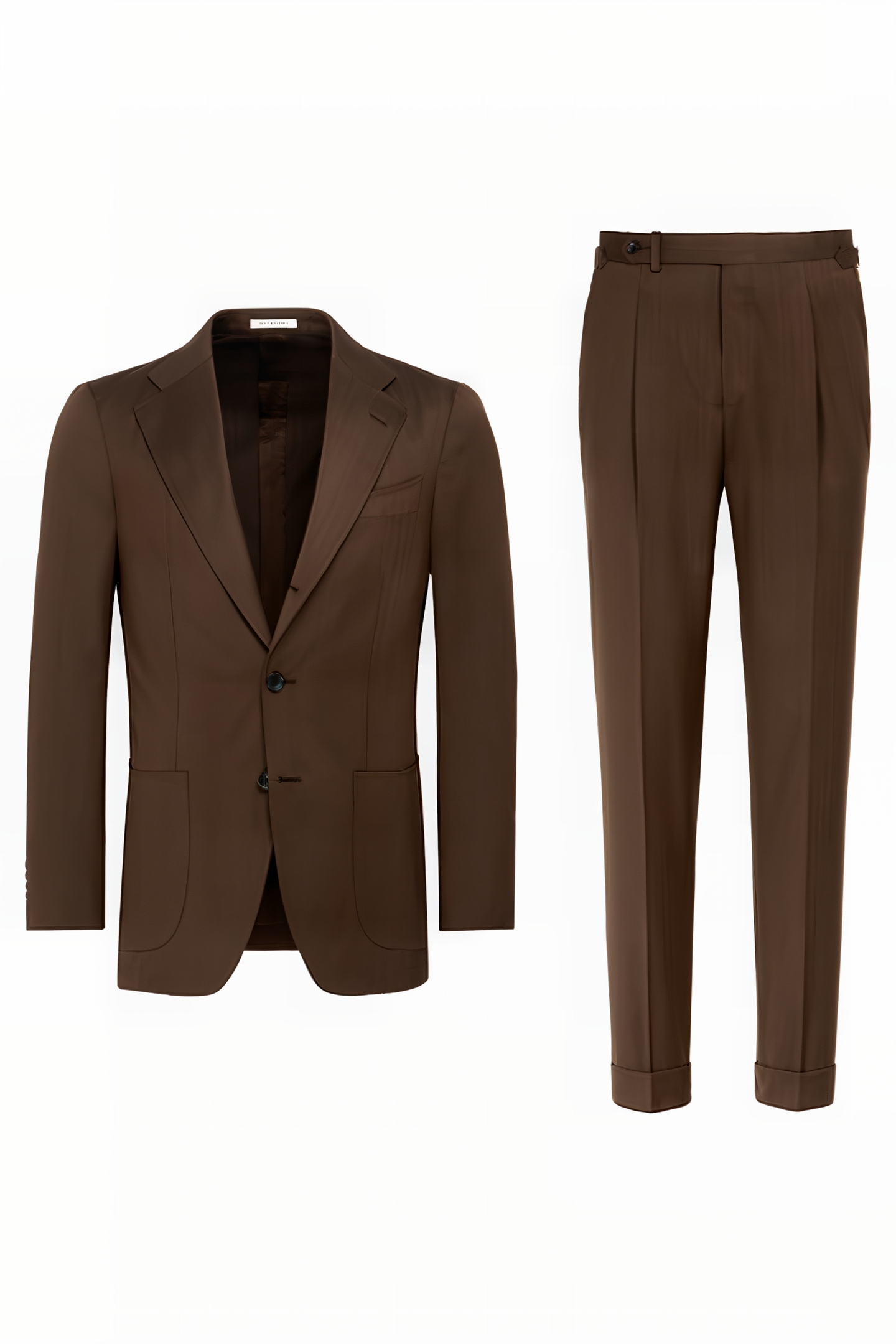 DARK BROWN HERRINGBONE TAILORED FIT HAVANA SUIT 6