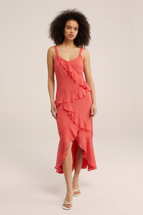 DRESS MID LENGTH CORAL PINK 1